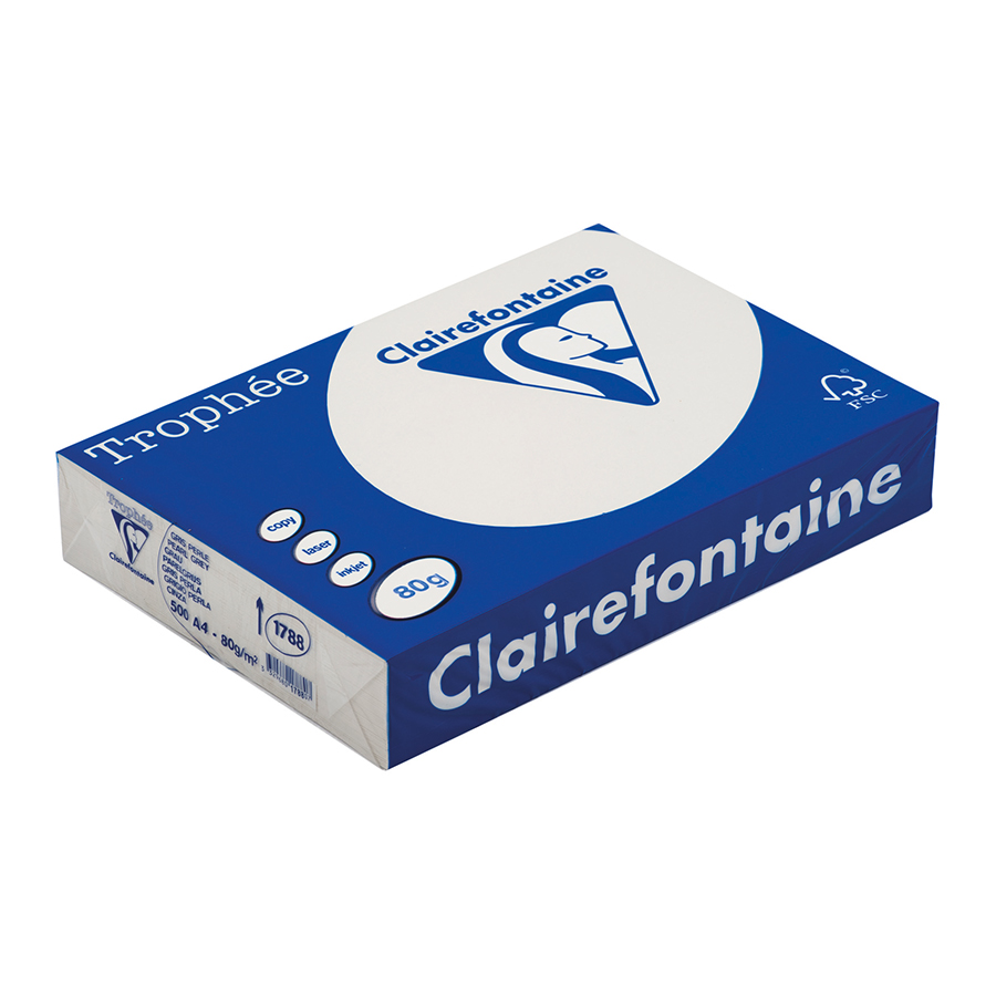 clairefontaine trophee gekleurdpapier parelgrijs 1788