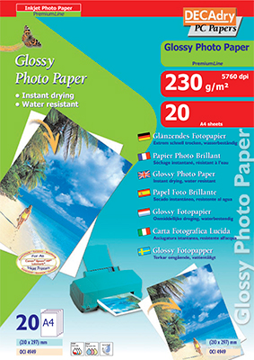 decadry fotopapier premiumline glossy 230gram oci4949